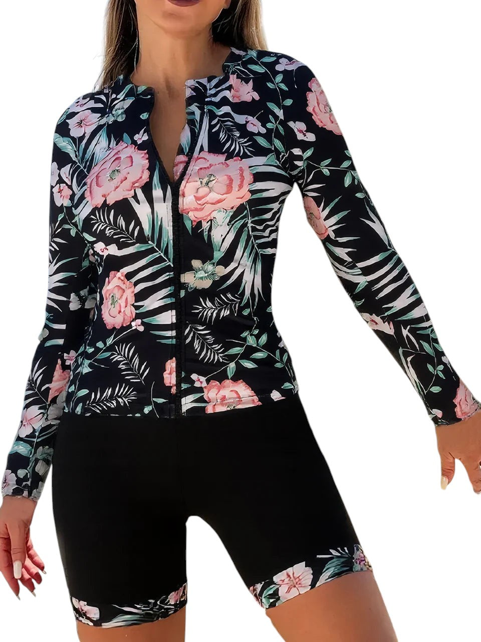 Long Sleeve Zipper Surfing Swimsuit Set