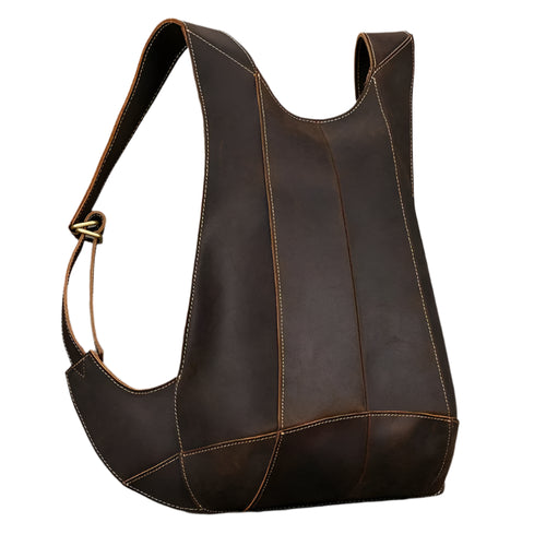 Anti-Theft Crazy Horse Leather School Backpack Travel Bag Men - VacationGrabs