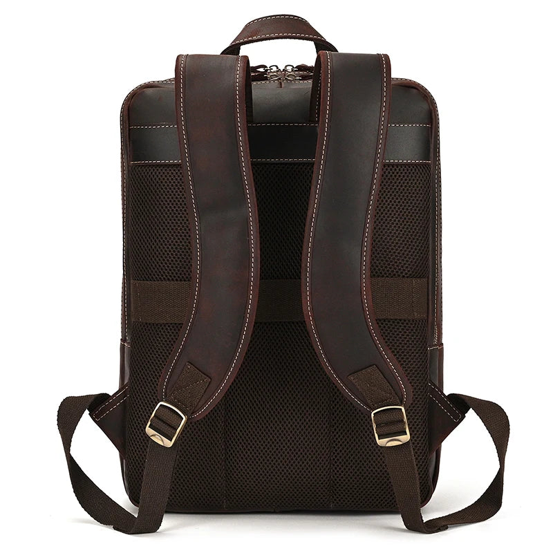 Vintage Genuine Leather Backpack 16" Laptop School Travel