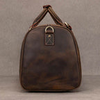 Vintage Leather Travel Duffel Hand Luggage Men’s Business Bag - VacationGrabs