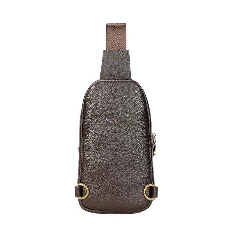 Genuine Leather Small Sling Bag Backpack for Men Travel Outdoor Hunting Hiking Camping