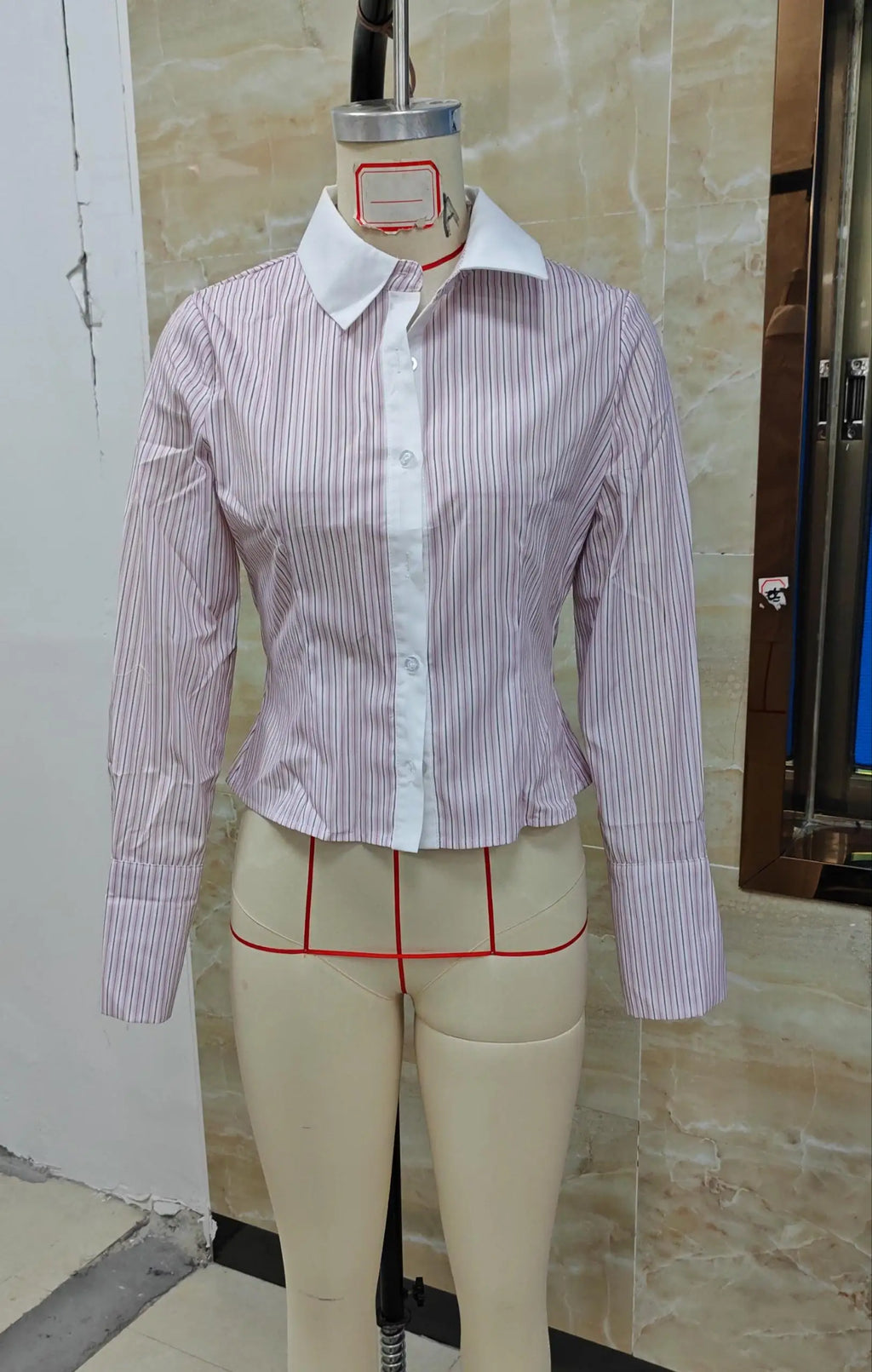 VacationGrabs Fashion Women Striped Shirt Long Sleeve Shirt Button-down Elegant Ladies Blouse Fall Spring Work Out Tops Casual Daily