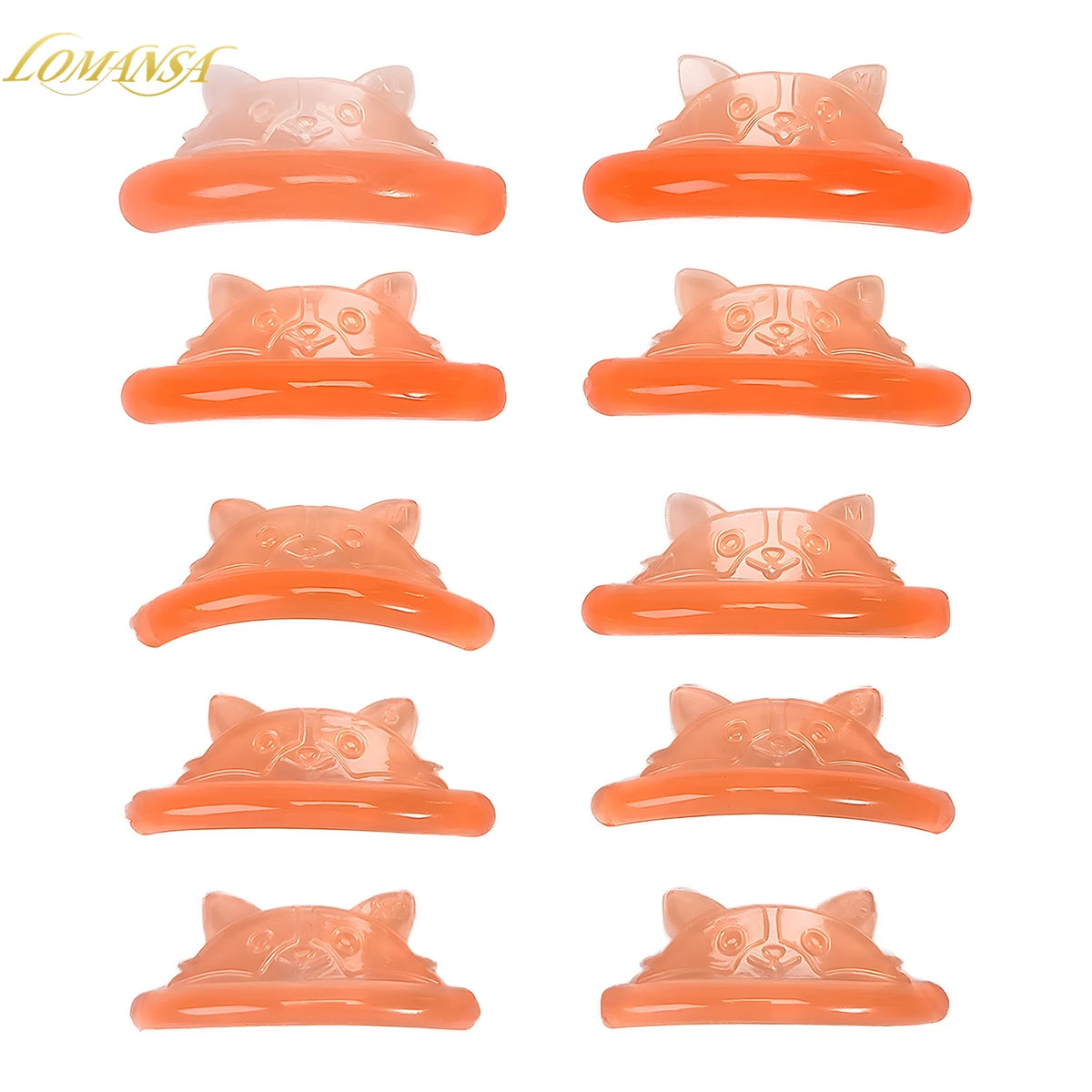 Lomansa 5 Pairs C Curl Silicone Eyelash Perm Pads Sticky Lashes Rod Shield Lifting 3D Eyelash Curler Accessories Makeup Tool