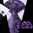 Purple Paisley Silk Tie Set for Men - VacationGrabs
