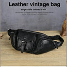 Big Size Leather Chest Bag Waist Pouch Real Cowhide Crossbody - VacationGrabs