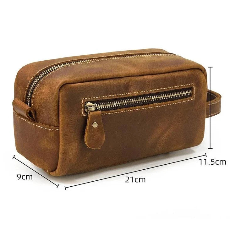 Genuine Leather Clutch Bag with Zipper for Men & Women - VacationGrabs