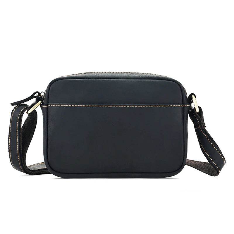 Crazy Horse Leather Messenger Bag Crossbody Shoulder Bag for Men - VacationGrabs