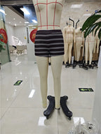 VacationGrabs Women Y2K Striped Low Rise Mini Shorts Bodycon Stretch Hot Pants Y2K Retro 2000s Aesthetic Casual Streetwear