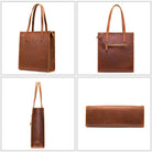 Large Designer Leather Briefcase Totes Cowhide Handbag - VacationGrabs