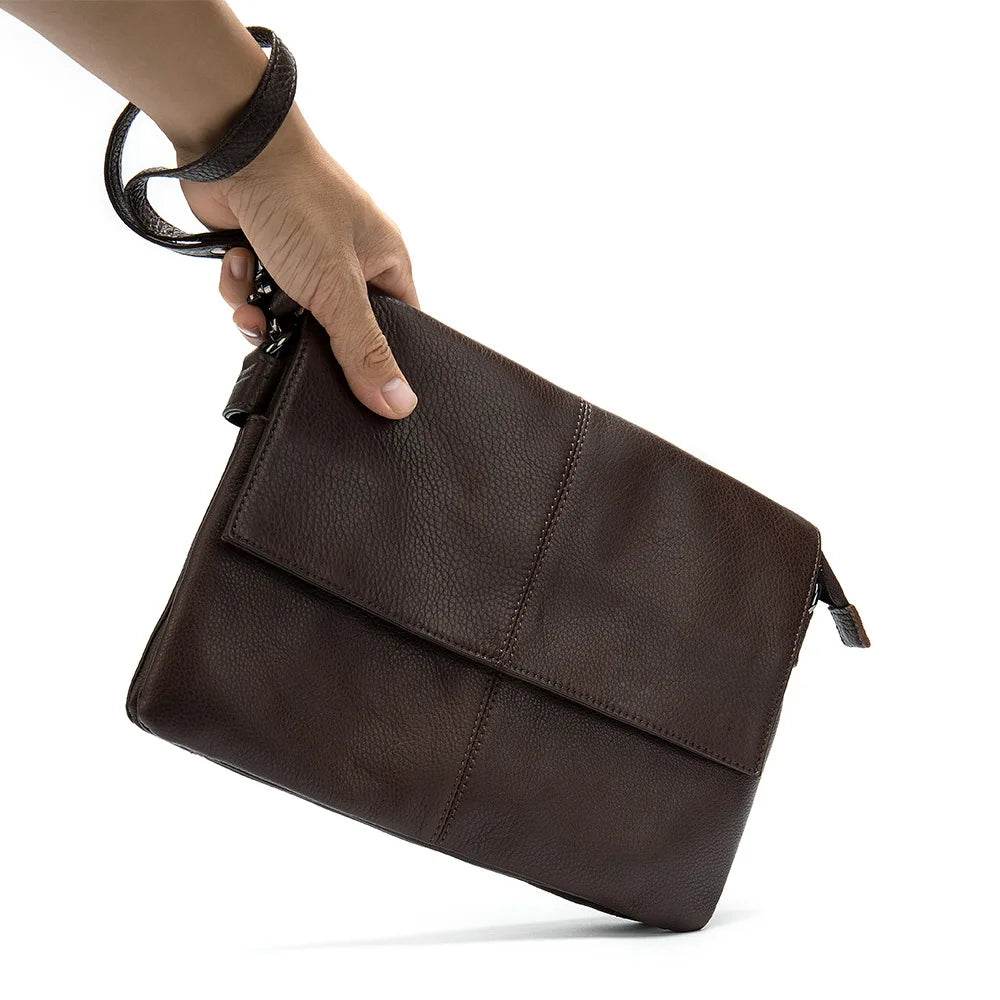 Men’s Genuine Leather Shoulder Messenger Bag Soft Cow Leather Crossbody - VacationGrabs