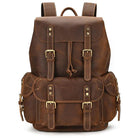 Leather Backpack Vintage Top Grade Travel Men Male Day Pack Bag - VacationGrabs