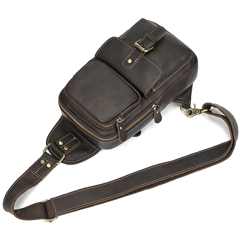 Men's Vintage Genuine Leather Sling Bag | Luxury Chest Pack