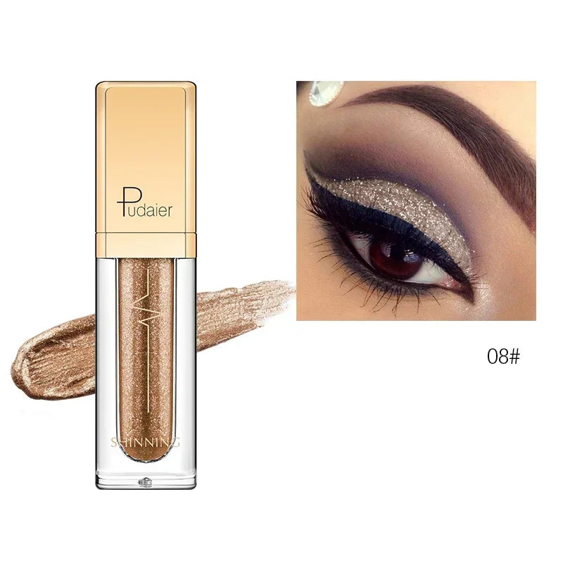 Waterproof Liquid Glitter Eyeshadow, Metallic Gel Cream