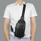 Genuine Leather Small Sling Bag Backpack for Men Travel Outdoor Hunting Hiking Camping