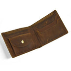 Vintage Men’s Leather Short Wallet Slim Bifold Coin Purse - VacationGrabs