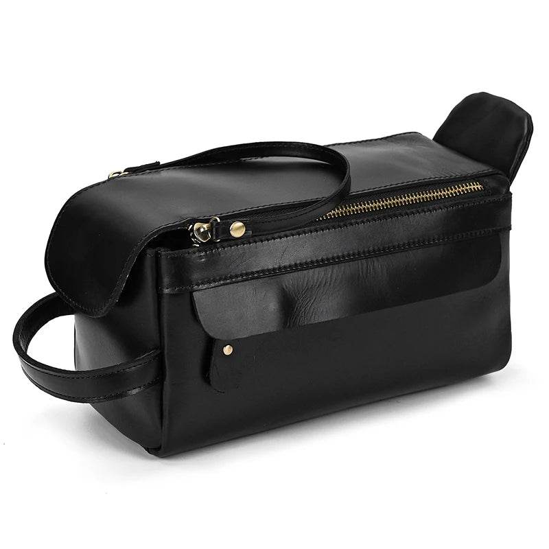 Genuine Leather Toiletry Bag for Men and Women - VacationGrabs