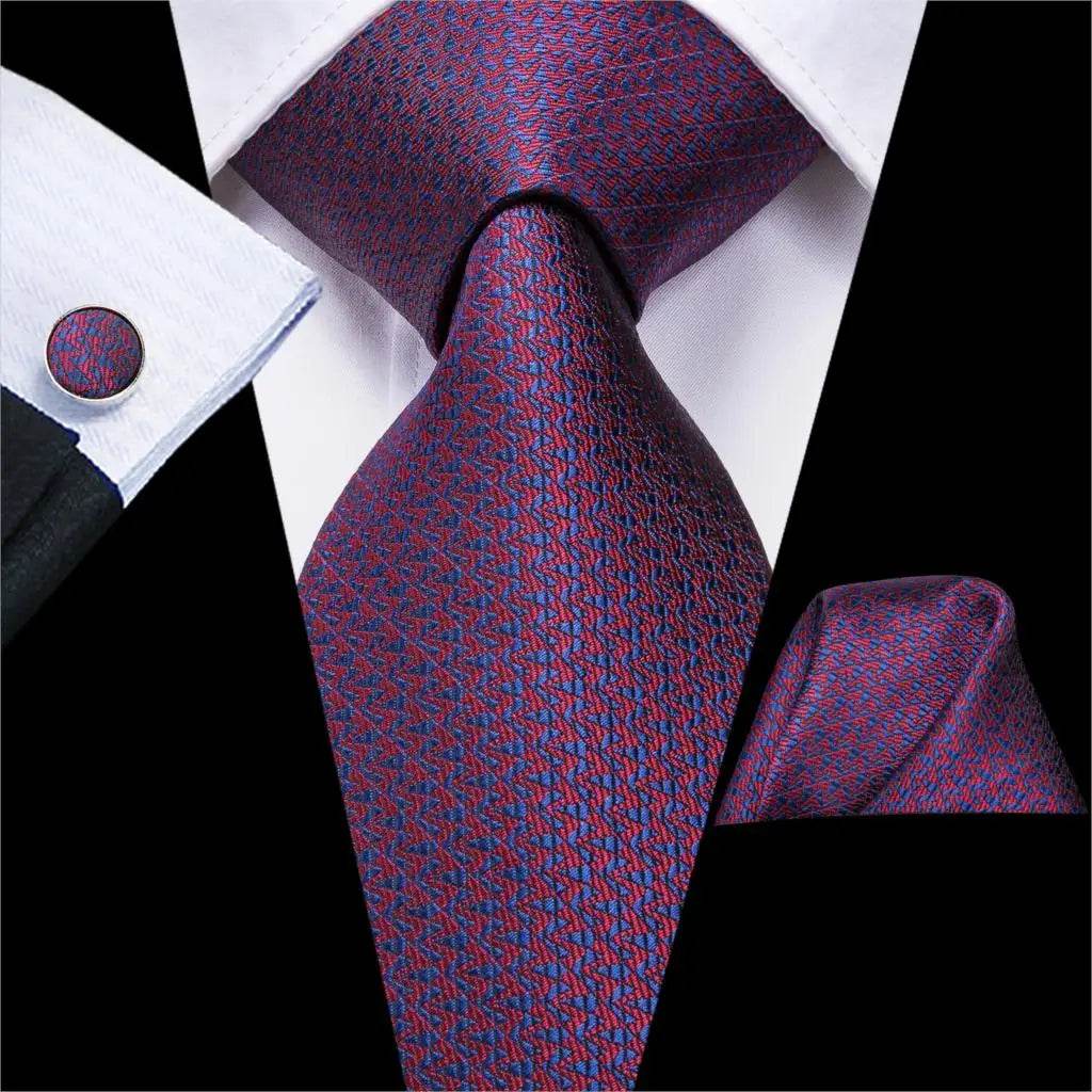 Purple Paisley Silk Tie Set for Men - VacationGrabs