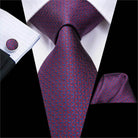 Purple Paisley Silk Tie Set for Men - VacationGrabs