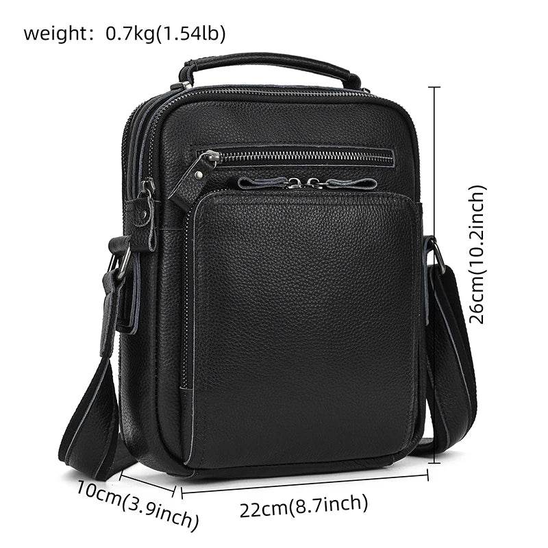 Fashion Leather Messenger Bag Crossbody Bag for Men School Bag - VacationGrabs