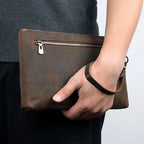 Cool Fashion Leather Clutch Wallet for Evening Party Zippered Large Purse - VacationGrabs