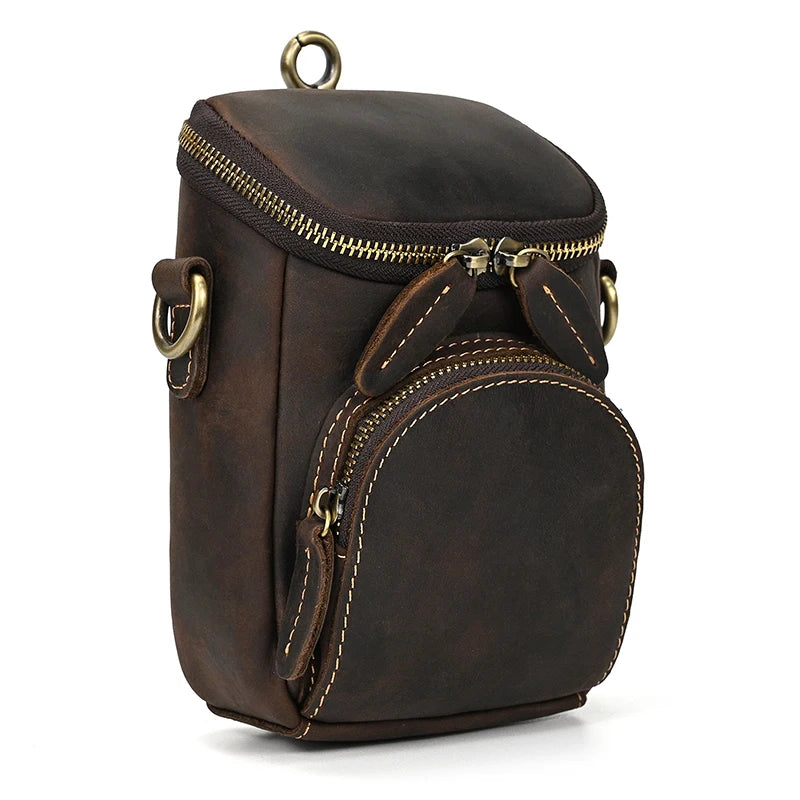 Men's Genuine Leather Sling Bag | Vintage Crossbody Chest Bag
