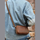 Crazy Horse Leather Messenger Bag Crossbody Shoulder Bag for Men - VacationGrabs