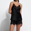 Women's Lace Trim Camisole & Shorts Pajama Set