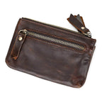 Small Leather Coin Wallet for Men & Women Zipper Mini Card Wallet - VacationGrabs