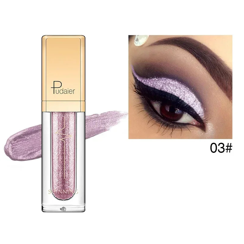 Pink Liquid Glitter Eyeshadow 18 Colors Waterproof Shimmer
