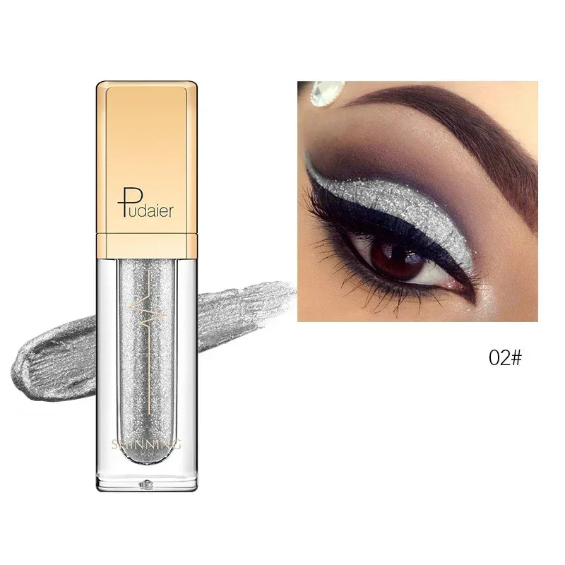 Waterproof Liquid Glitter Eyeshadow, Metallic Gel Cream
