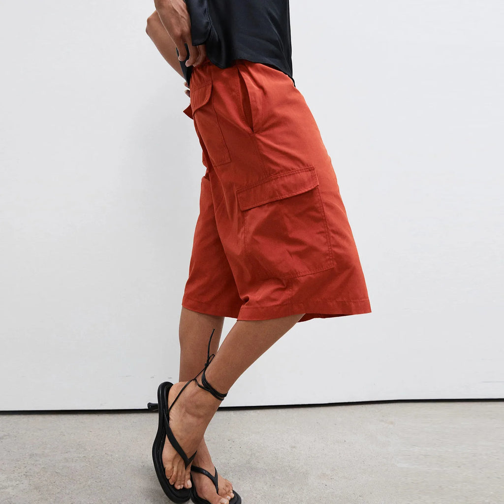 VacationGrabs Elastic Drawstring Cargo Bermuda Shorts Women Multi Pocket Loose Wide Leg Knee Length Baggy Capri Culottes Y2KStreetwear