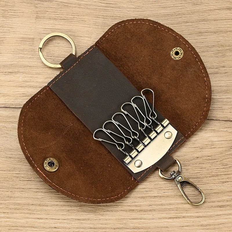 Leather Key Wallet for Car Housekeeper Holder Keychain Bag Case - VacationGrabs