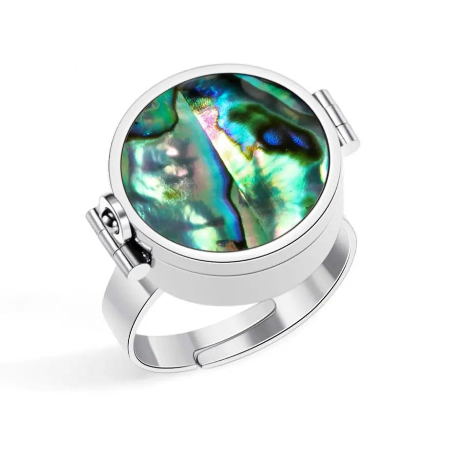 Unique Hidden Lipstick Stainless Steel Open Ring for Women 18K Waterproof Lip Balm Holder Ring Party Daily Jewelry Creative Gift