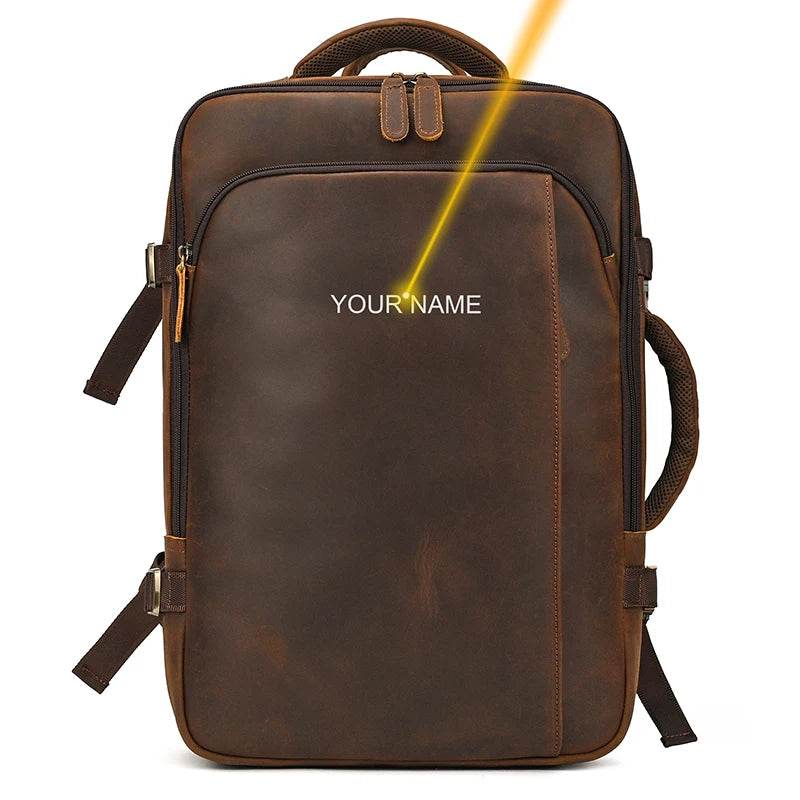 Business Leather Backpack Multifunctional Large Capacity Bag - VacationGrabs