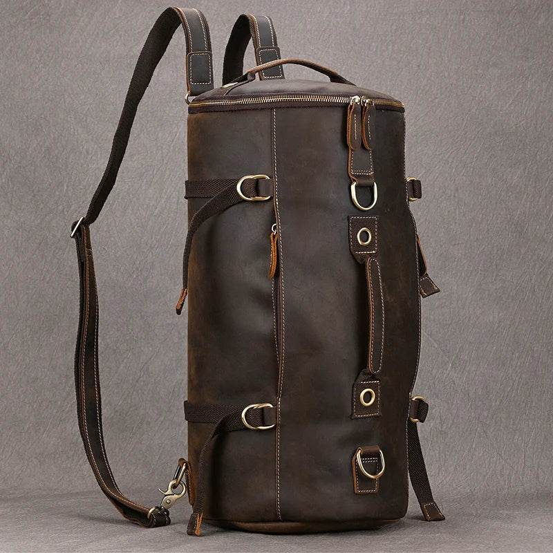 Men's Leather Backpack – Cowhide Travel Multifunctional Bag - VacationGrabs