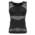 Men Compression Shirt Cross Mesh Tank Top Breathable Sleeveless Shapewear Undershirt Slimming Body Shaper Tummy Control Vest