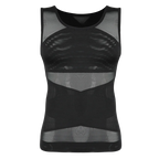 Men Compression Shirt Cross Mesh Tank Top Breathable Sleeveless Shapewear Undershirt Slimming Body Shaper Tummy Control Vest