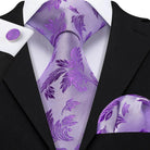 Floral Jacquard Silk Tie Set for Men - VacationGrabs