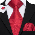 Floral Jacquard Silk Tie Set for Men - VacationGrabs