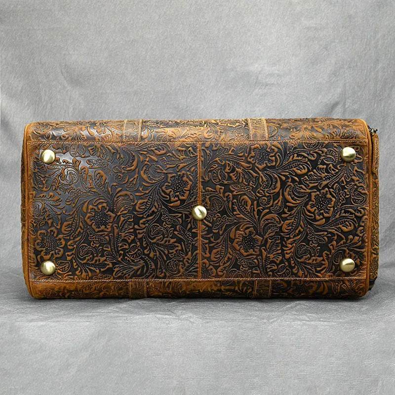 Vintage Leather Travel Bag for Men Large Capacity Hand Luggage - VacationGrabs