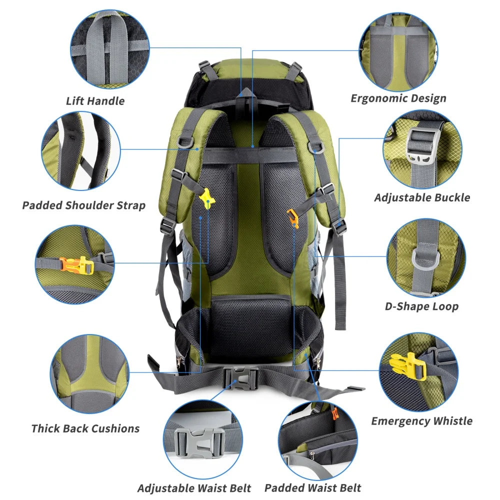 Lightweight Foldable Hiking Backpack with Rain Cover