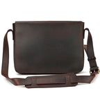 Retro Genuine Leather Laptop Shoulder Bag Business Messenger Bag - VacationGrabs