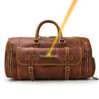 Vintage Men’s Leather Travel Bag Large Duffle with Shoe Compartment - VacationGrabs