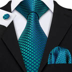 Green Silk Tie Set for Men: Multiple Shades Available - VacationGrabs