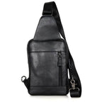 Leather Chest Sling Bag Waterproof Casual Real Leather Men Bag - VacationGrabs