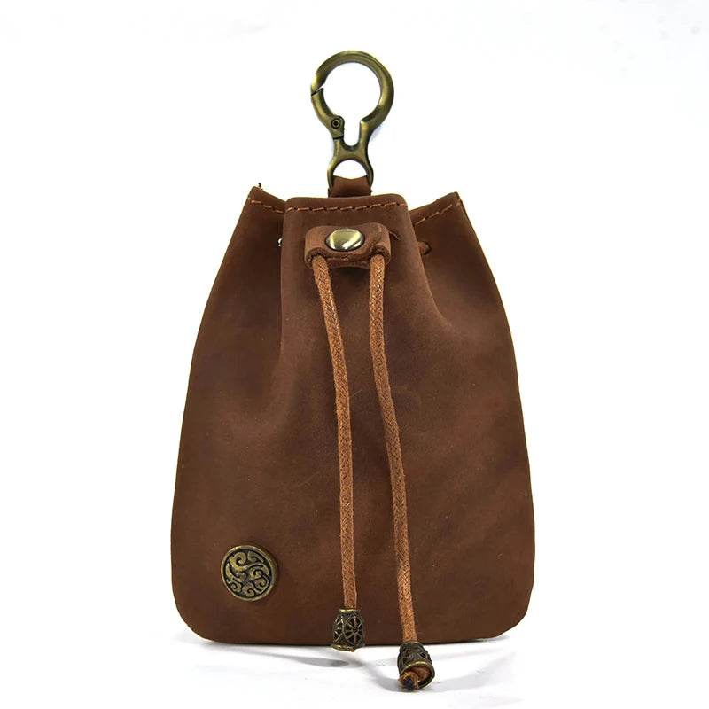 Handmade Leather Mini Coin Pouch for Men Women Vintage Wallet - VacationGrabs