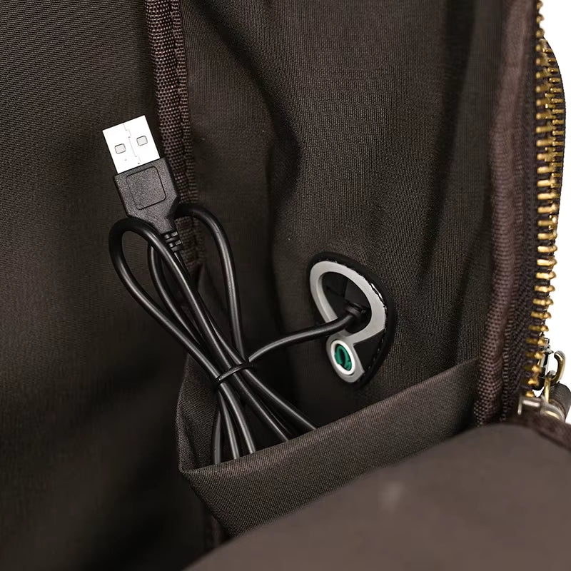Double Layer Leather Backpacks For Men Large Capacity
