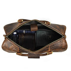Rolling Genuine leather hand luggage travel bag with wheels