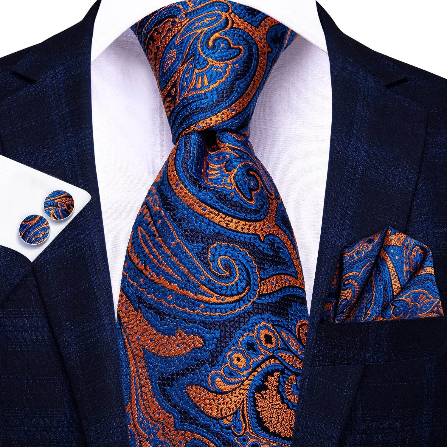 Multicolor Paisley 100% Silk Tie Sets for Men - VacationGrabs