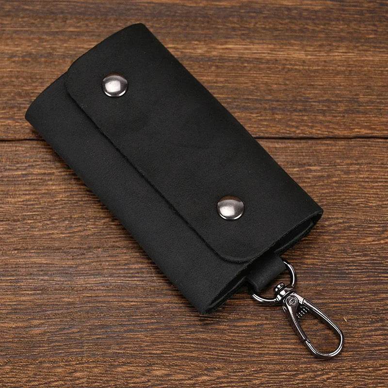 Crazy Horse Leather Keycase for Car & Coin Wallet Genuine Leather - VacationGrabs